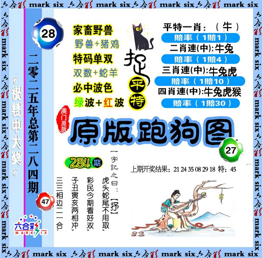284期原版跑狗图[图]