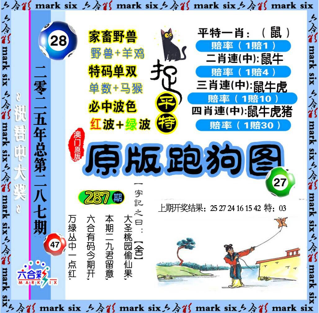 287期原版跑狗图[图]