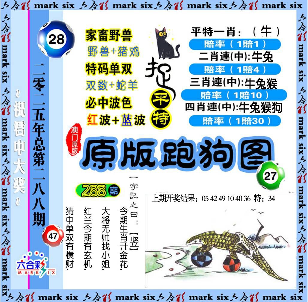 288期原版跑狗图[图]