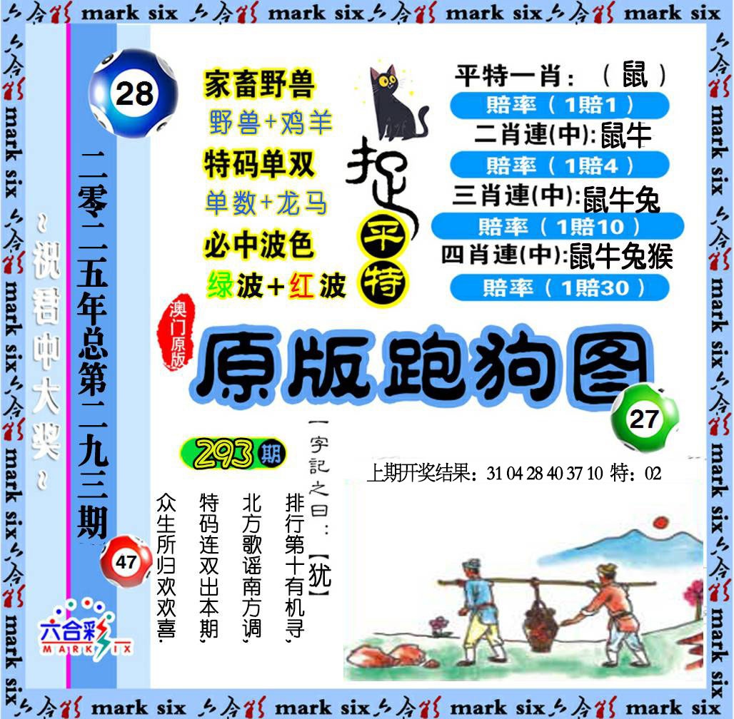 293期原版跑狗图[图]
