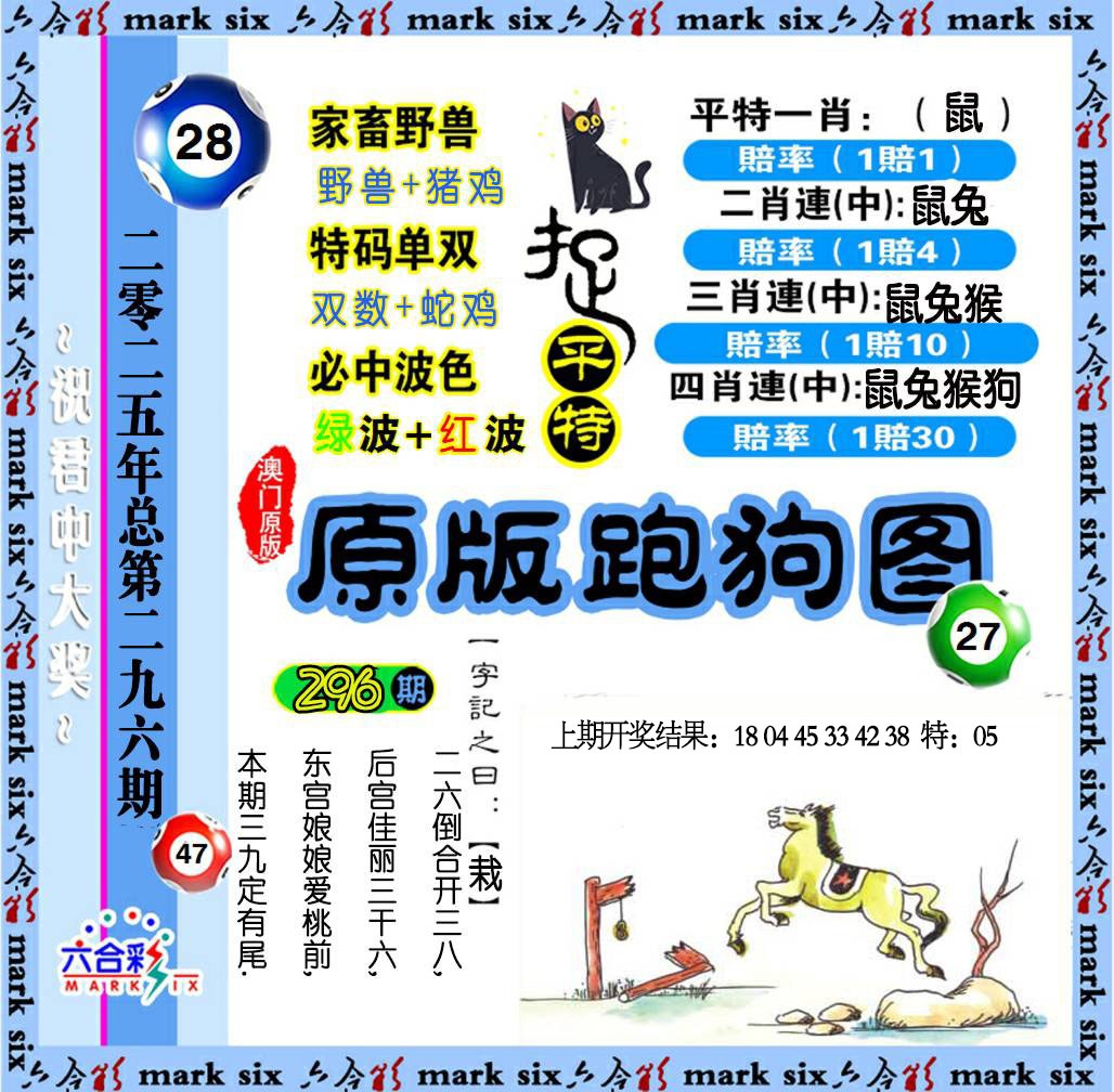 296期原版跑狗图[图]