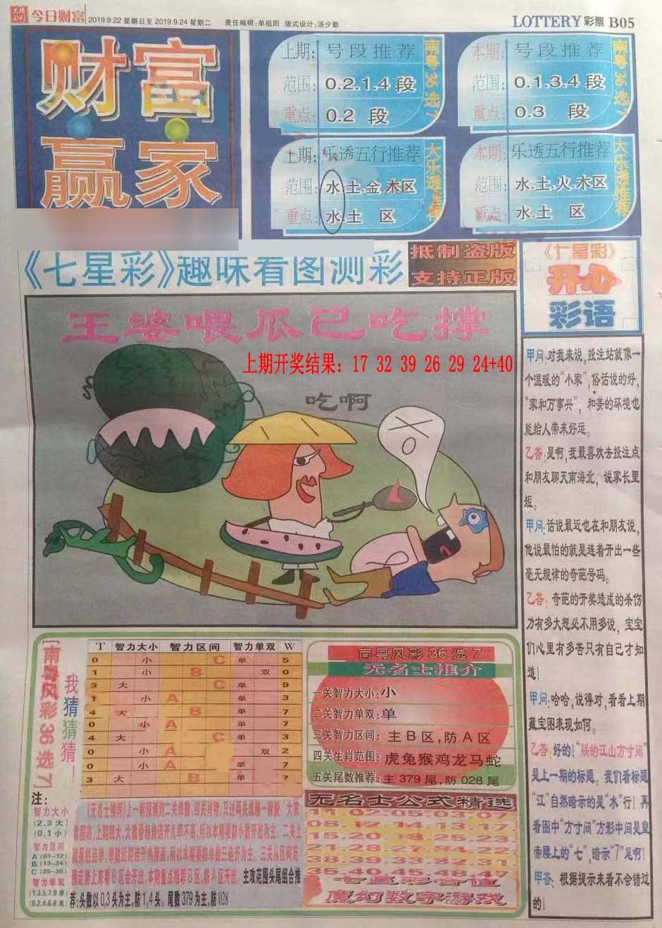 301期财富赢家（七星彩）[图]